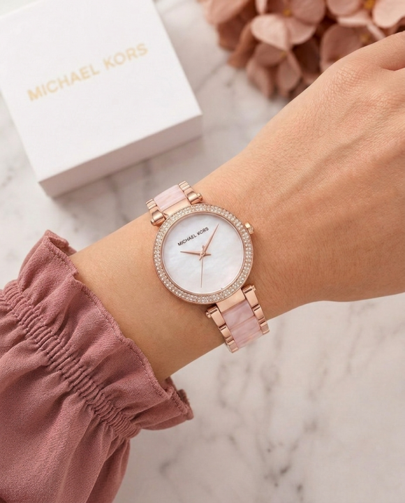 Mic.hael Korr_s Parker Pave Pink-White