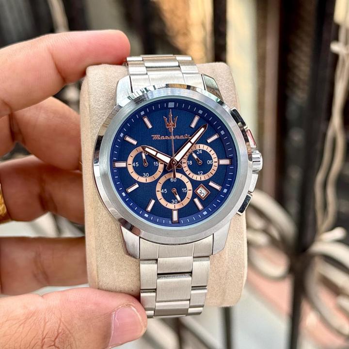 Mase.raati Potenza Silver-Blue-Copper Chrono