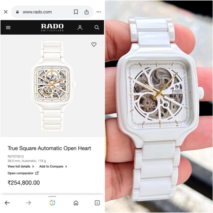 Rad_o True Square Automatic Ceramic- White-Gold