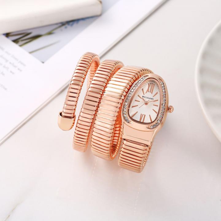 Bvl.gari Serpenti Snake Copper-White
