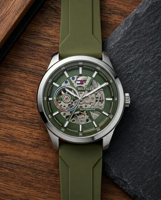 Tommy_hilfiger Automatic Silicon Green-Silver