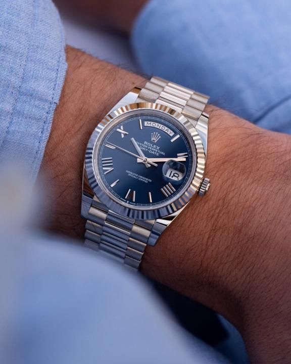 Role_x Oyster Perpetual Day Date 40 Battery Silver-Blue