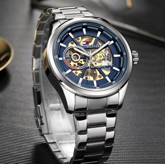 Tom.my Hilfige_r Automatic Silver-Blue