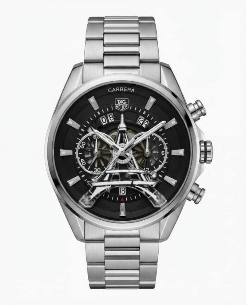 Tagg heuee_r Carrerr_a CAL 1887 silver black dail