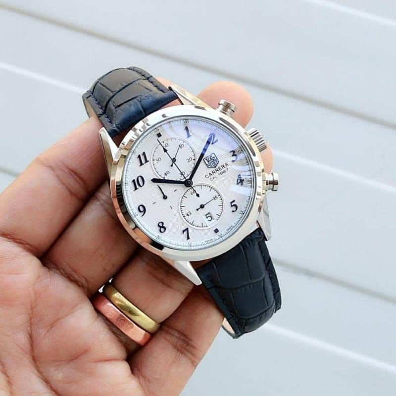TAG Heueer Carrera Calibre 1887 Automatic Chronograph blue and white