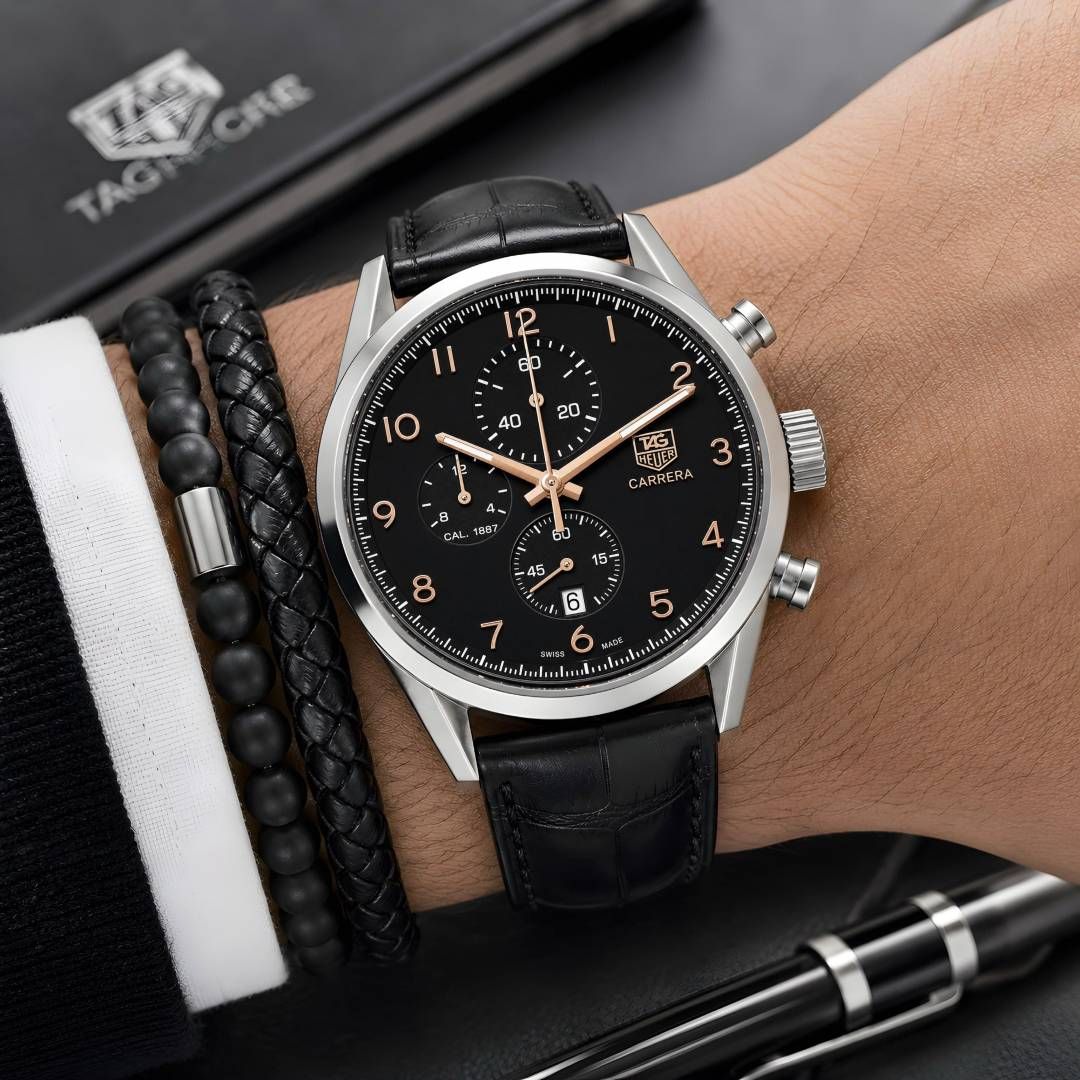 TAG Heueer Carrera Calibre 1887 Automatic Chronograph black and black