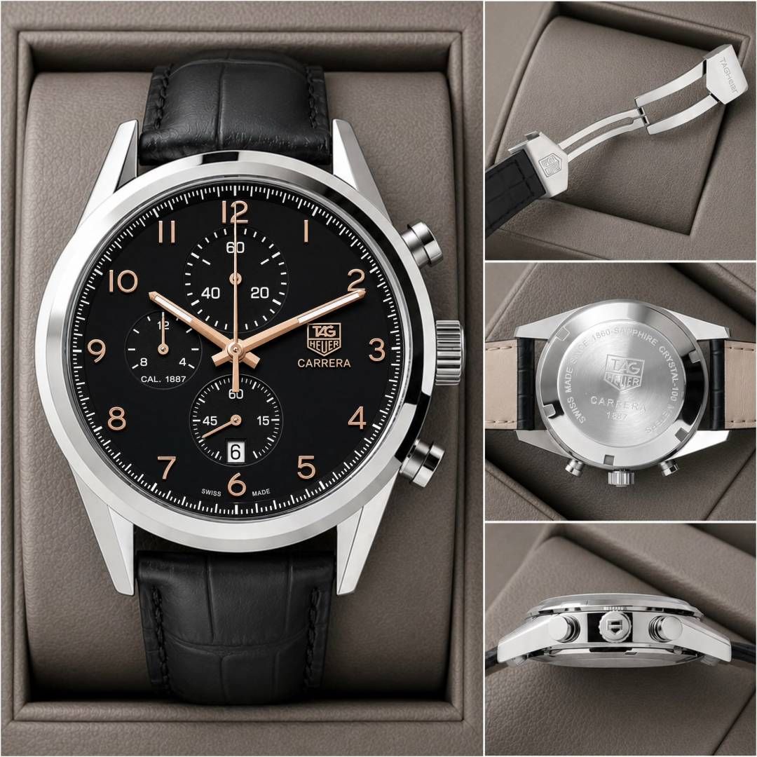 TAG Heueer Carrera Calibre 1887 Automatic Chronograph black and black
