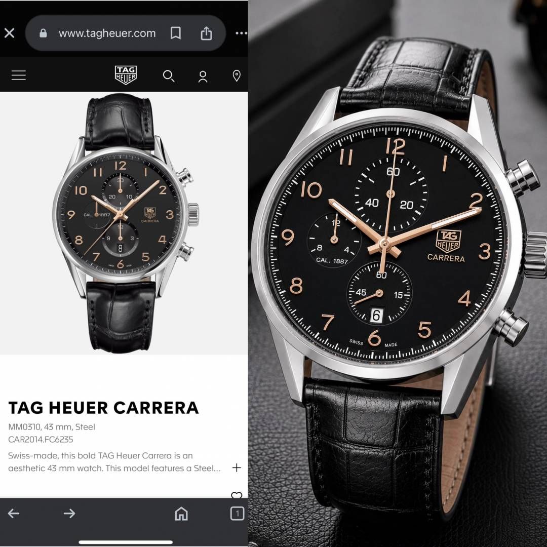 TAG Heueer Carrera Calibre 1887 Automatic Chronograph black and black
