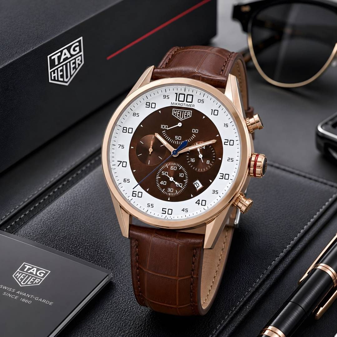 TAG Heueer Carrera Mikrograph 1100th of a Second brown