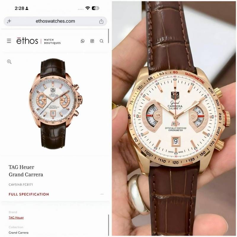 Tag heuee_r carrera calibre 17 brown white