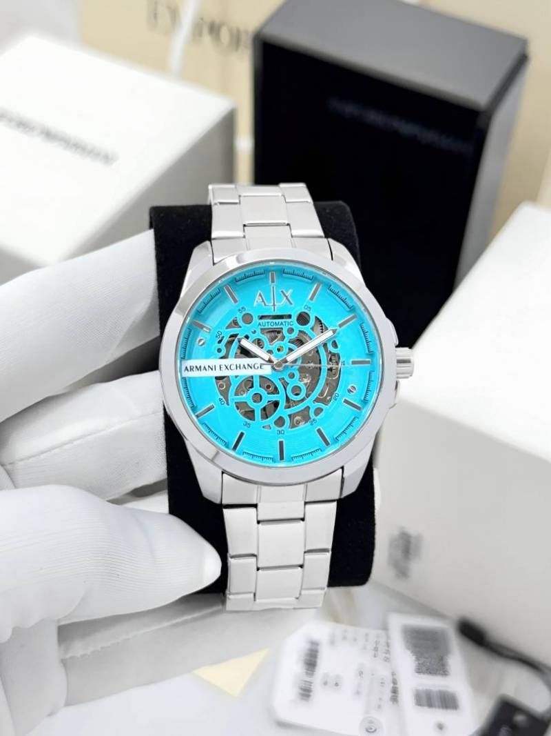 Armaann_i Exchange Ax2418 Hampton Automatic silver Sky Blue