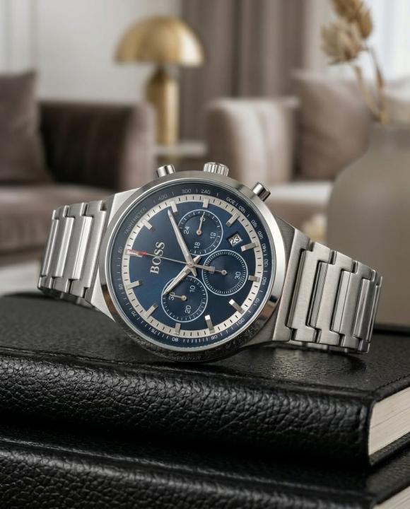 Bo.ss Candor Chronograph Silver-Blue