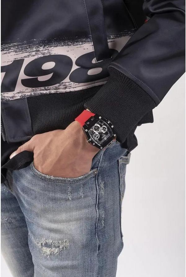 Gue.ss Rectangle Chronograph Red-Black