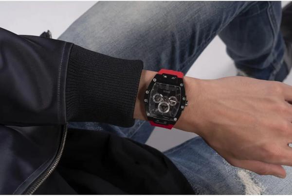 Gue.ss Rectangle Chronograph Red-Black