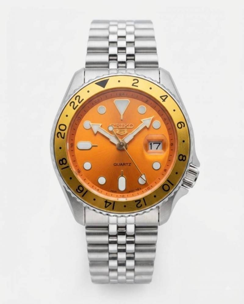 Sei.ko Gmt Master sliver Orange Dial
