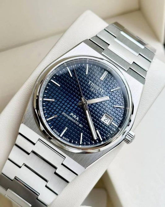 Tissoo_t 1853 Prx Automatic Top Quality silver dark blue