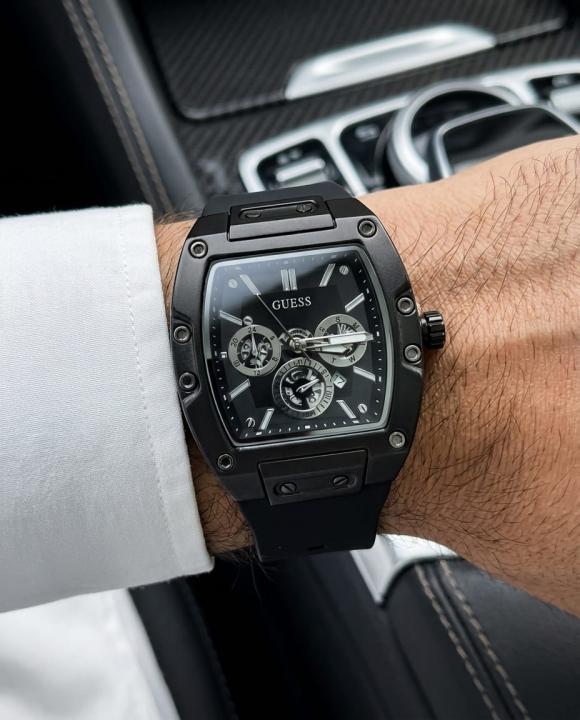 Gu.ess Rectangle Chronograph Black-Silver Chronograph