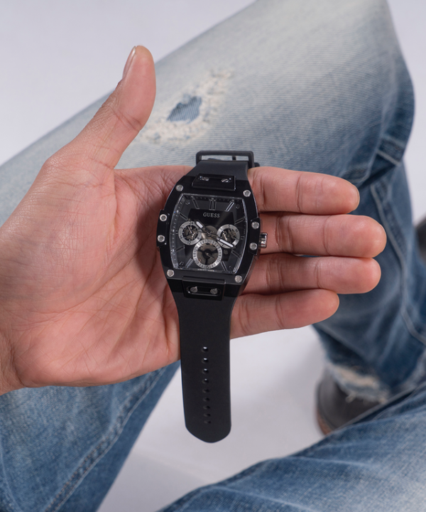 Gu.ess Rectangle Chronograph Black-Silver Chronograph