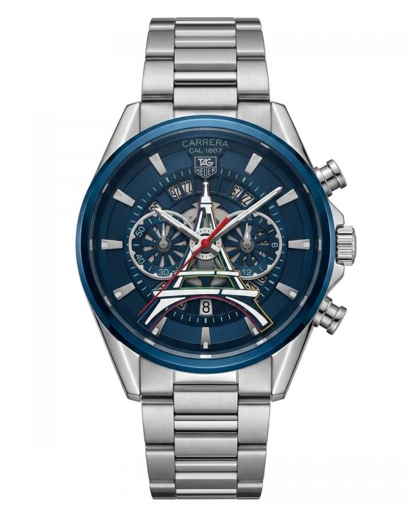 Tagg heuee_r Carrerr_a CAL 1887 silver Blue dail