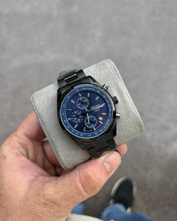 Se.iko Chronograph 10 Bar SSB377P1 Black Blue