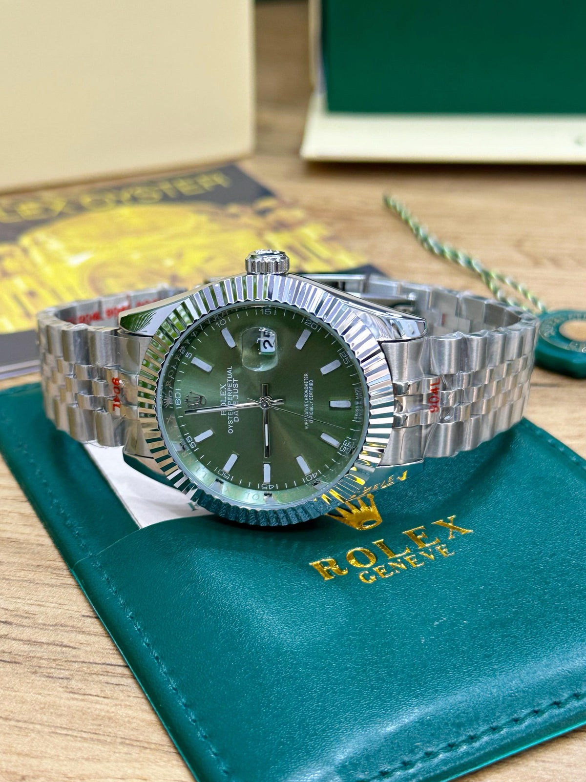 ROL.EX DATE-JUST 41mm MINT GREEN DIAL
