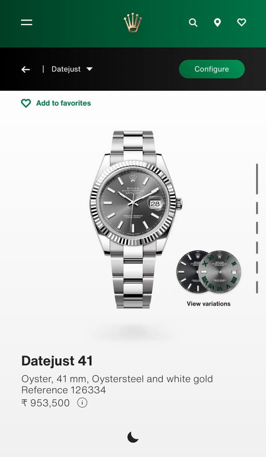 ROL.EX DATE JUST 41mm OYSTER RHODIUM DIAL