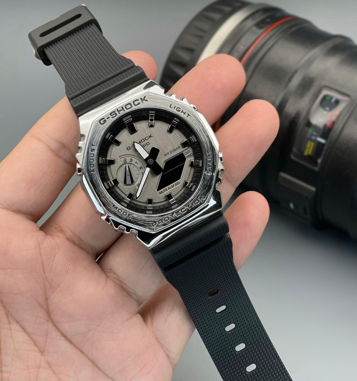 NEW G SHOCK GA 2100 silver black