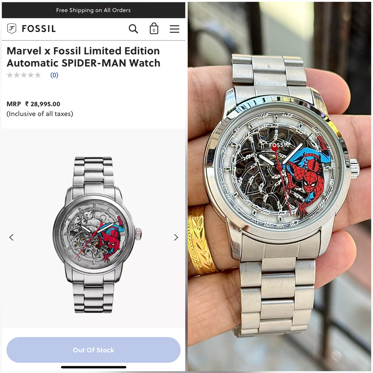 Marvel x Fossi_l Limited Edition Automatic Spider-Man