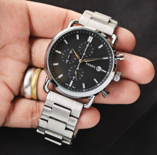 Fos.sil commuter Silver Black
