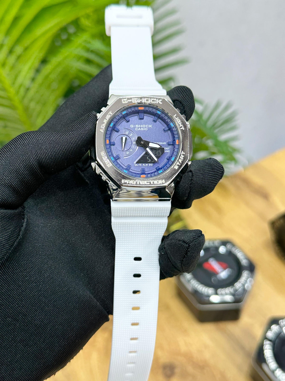 NEW G SHOCK GM 2100 WHITE & BLUE
