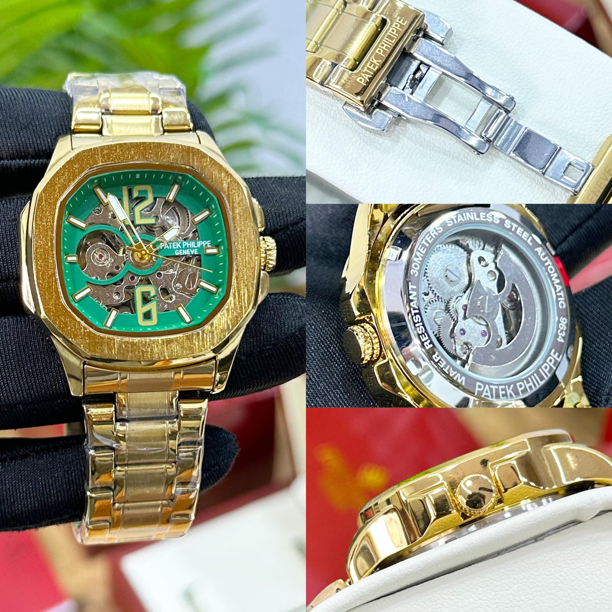 PATEK_PHILIPPE AUTOMATIC OPEN HEART COLLECTION GOLD GREEN