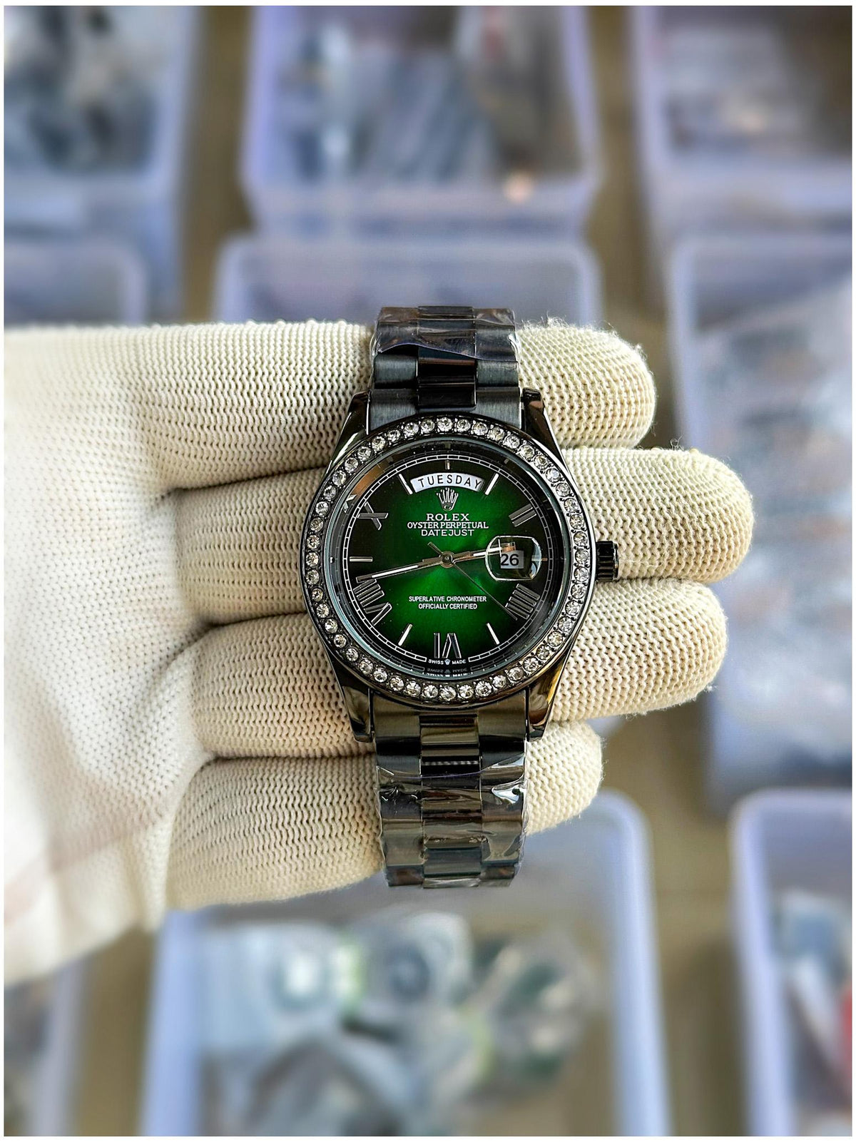 Rol.ex Oyster perpetual Day Date Diamond 40 Battery