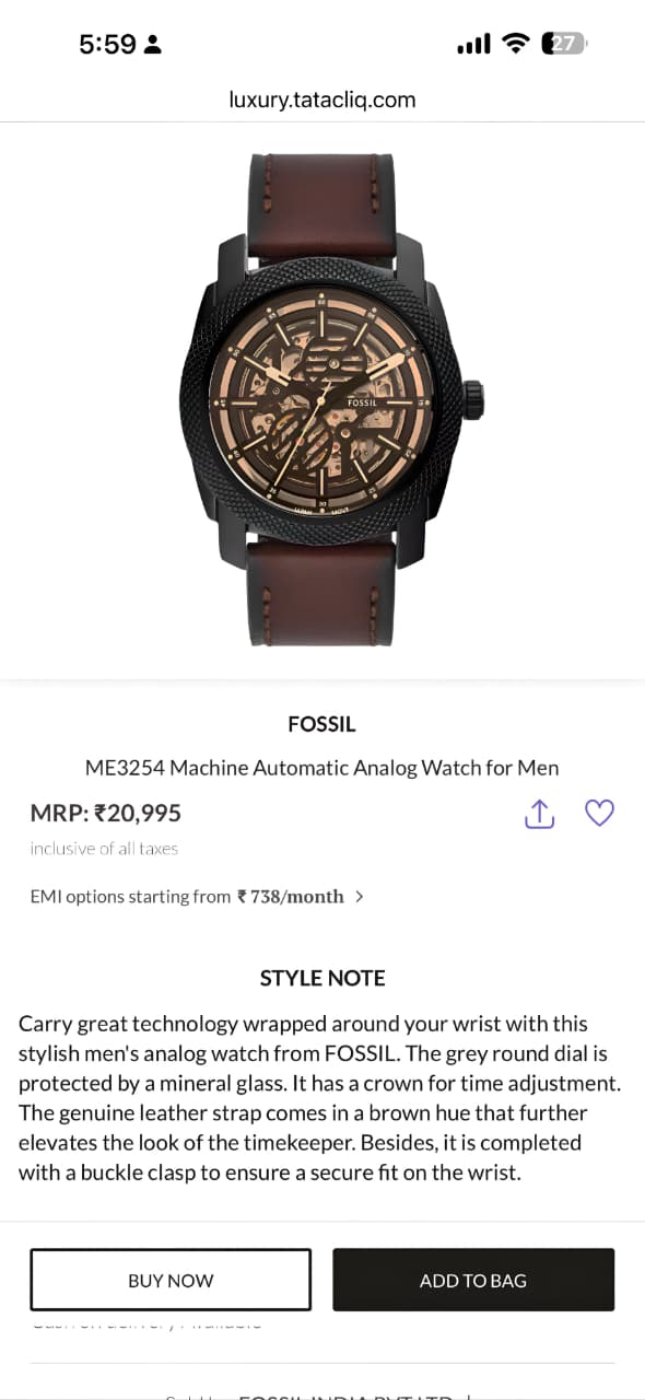 Fos.siI Bronson Me3219 Automatic