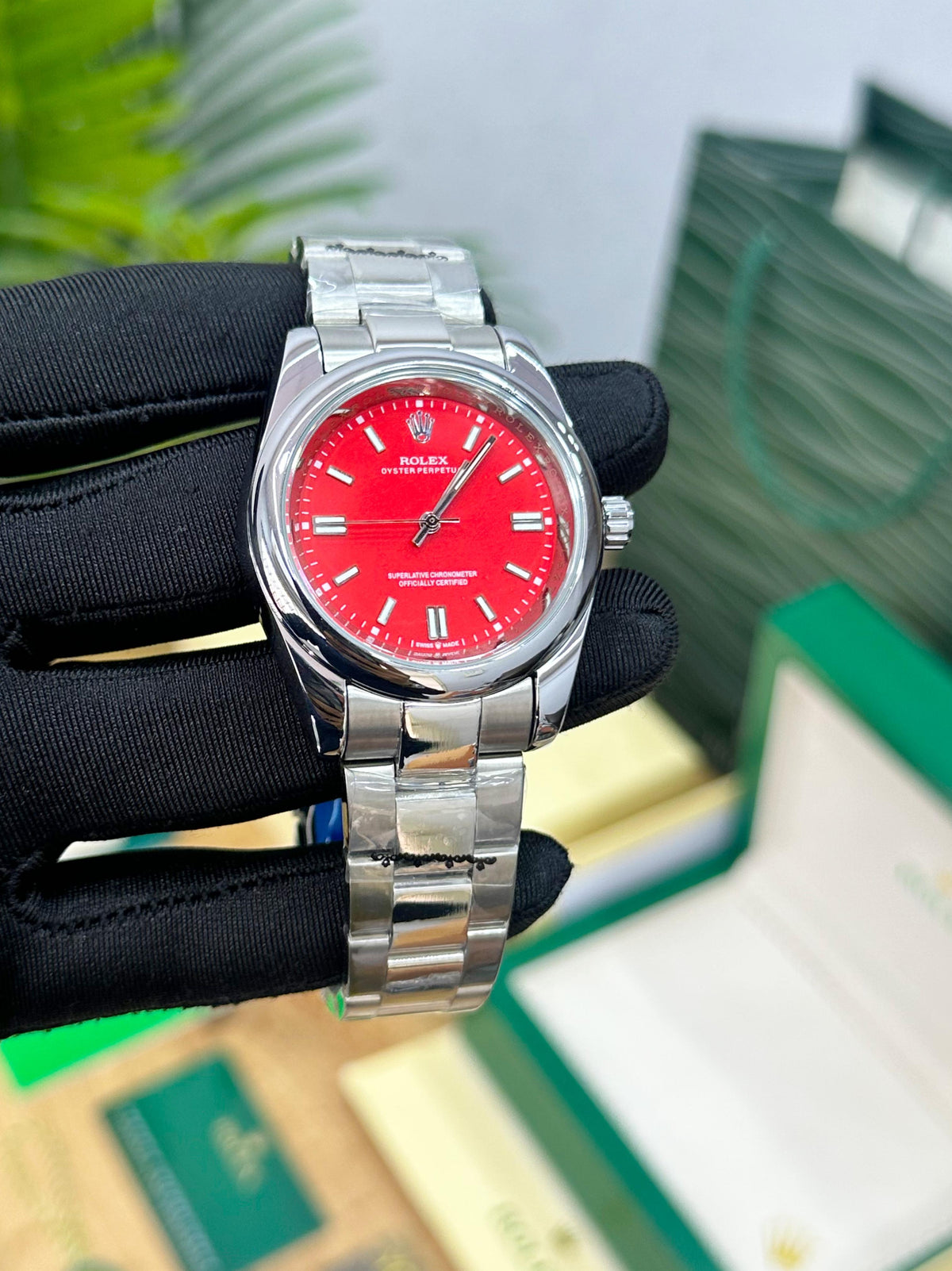 ROL.EX OYSTER RED DIAL SUPER PREMIUM QUALITY