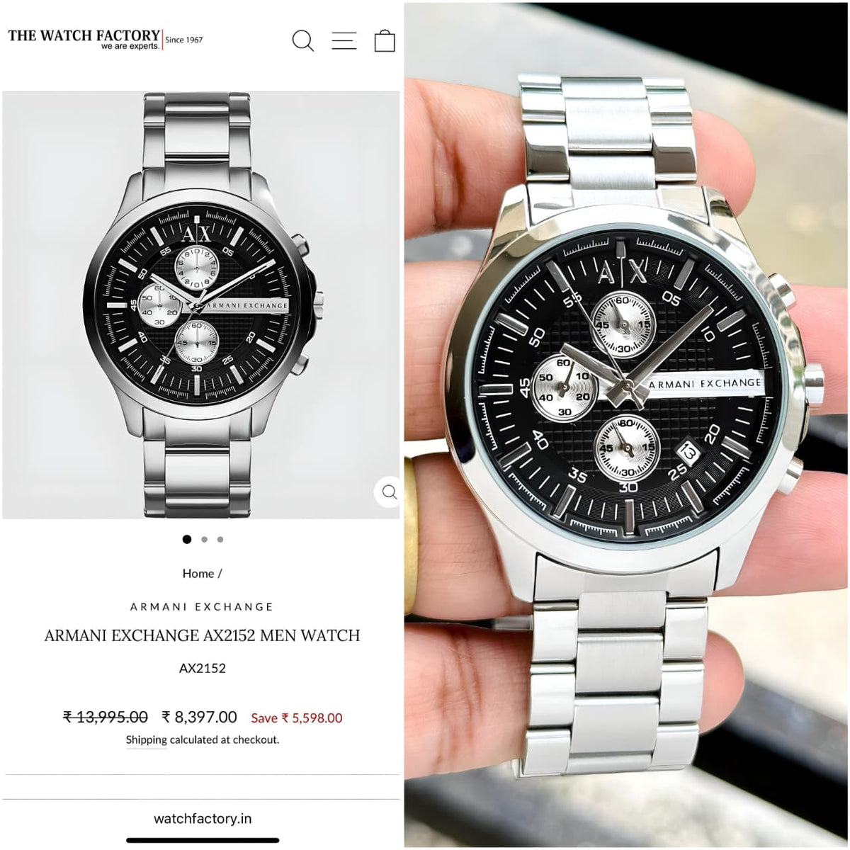 Ar.mani Exchange Hampton Silver-Black