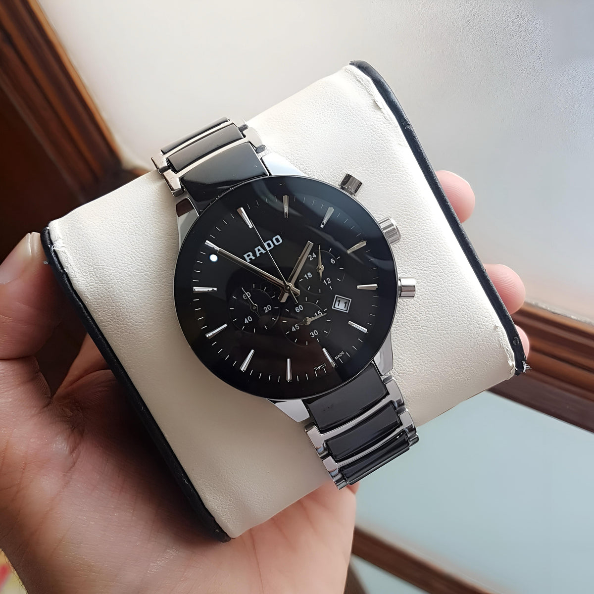 Ra.do Centrix Chronograph in Black ceramic & steel