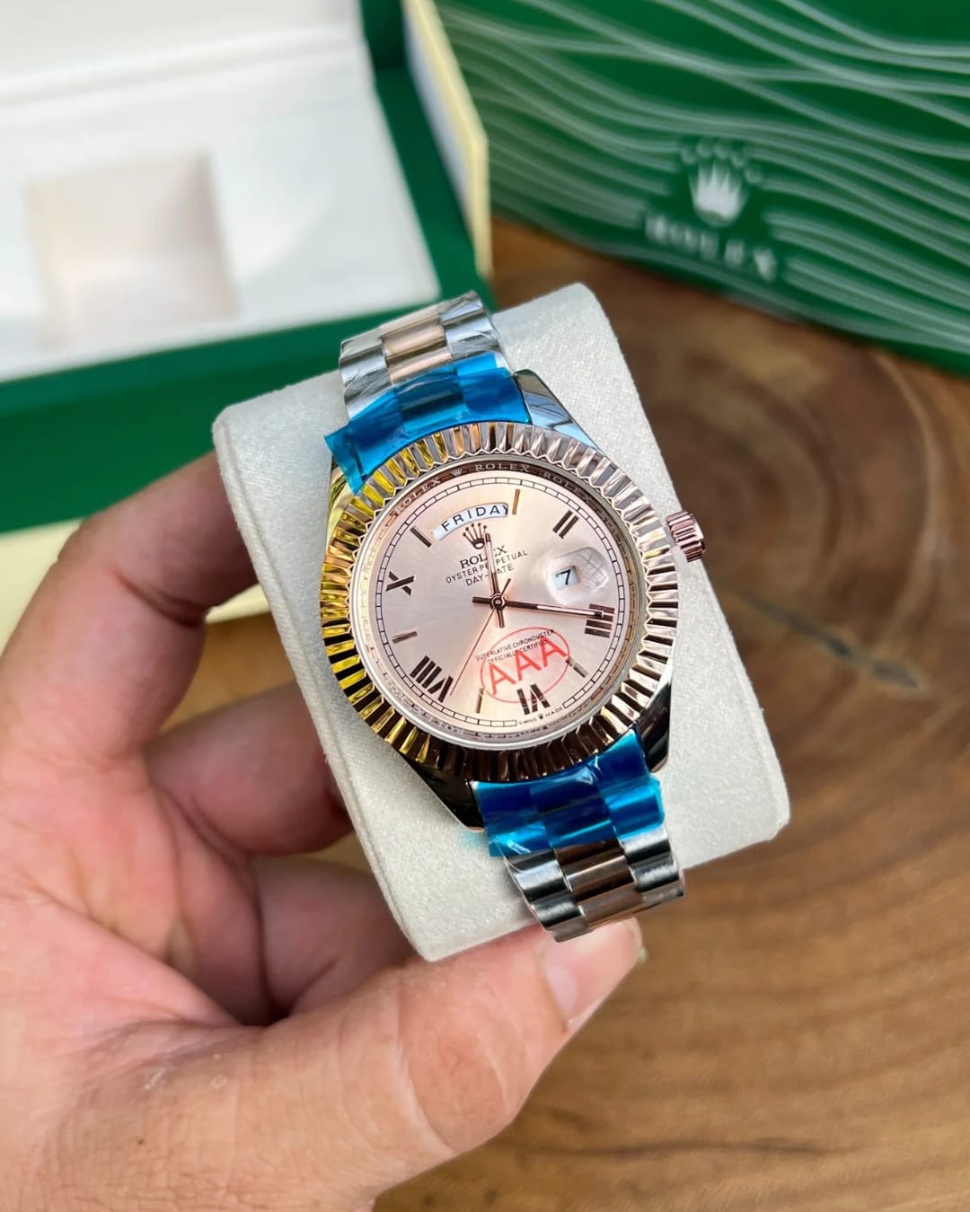 Rol.ex Oyster Perpetual Day Date 40 Battery 2Ton-Copper-Pink