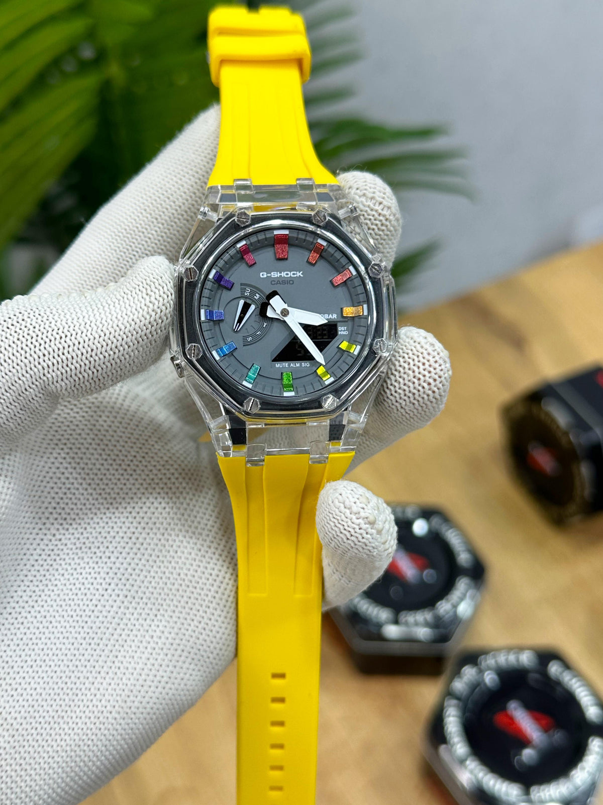 NEW G SHOCK CORE GUARD YELLOW RAINBOW FACE