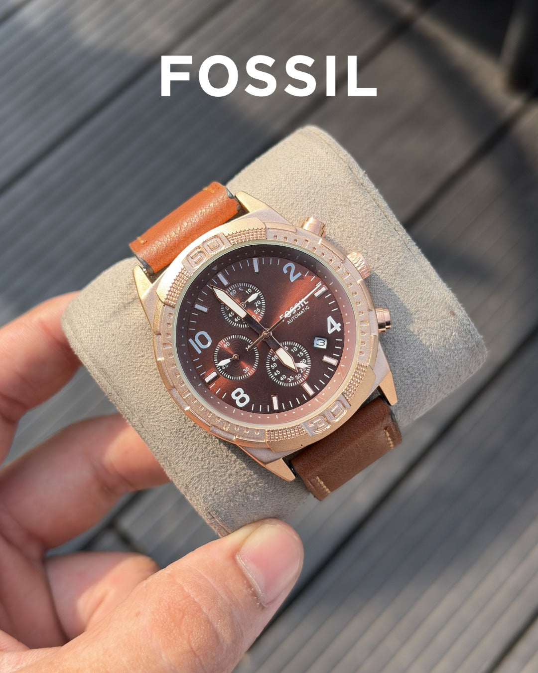 Fos.sil Bronson Chronograph Luggage Leather