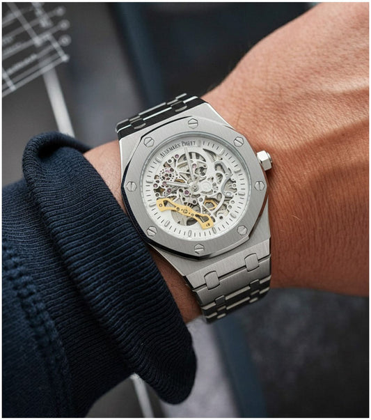 Aude.mars Piguet Royal Oak Skeleton Silver