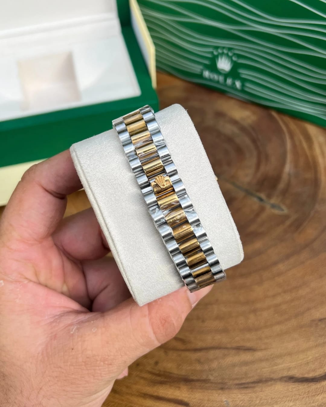 Rol.ex Oyster Perpetual Day Date Diamond 40 Battery 2Ton-Gold-Brown