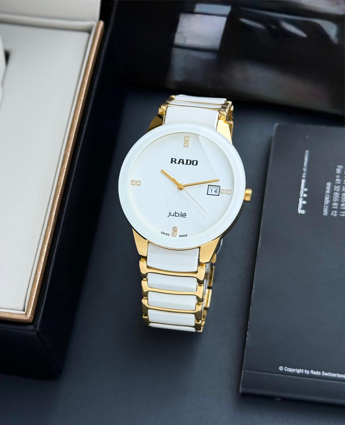 RA.DO CERAMIC IN WHITE, GOLD COMBINATION