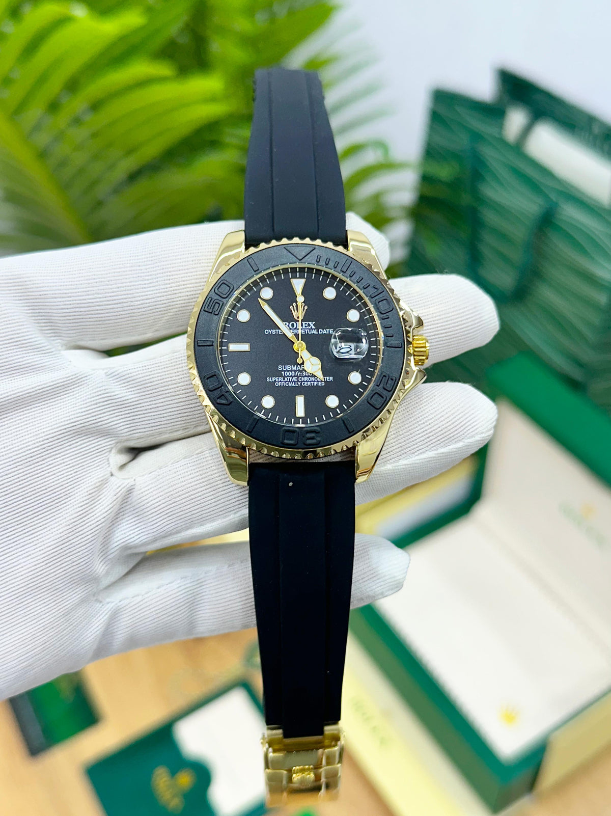 ROL.EX YATCH MASTER QUARTZ' BLACK GOLD