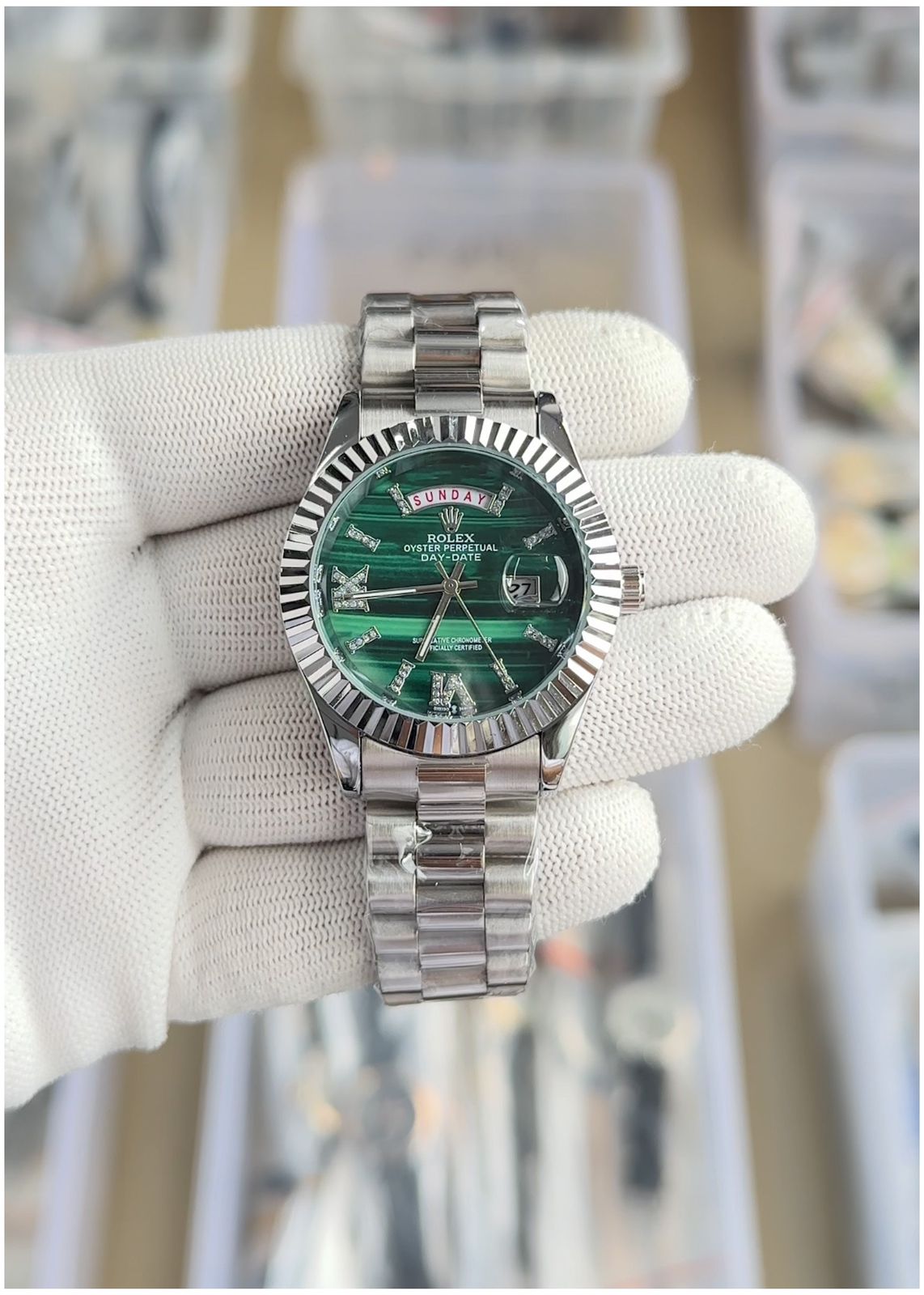 Rol.ex Oyster perpetual Day Date Diamond 40 Battery