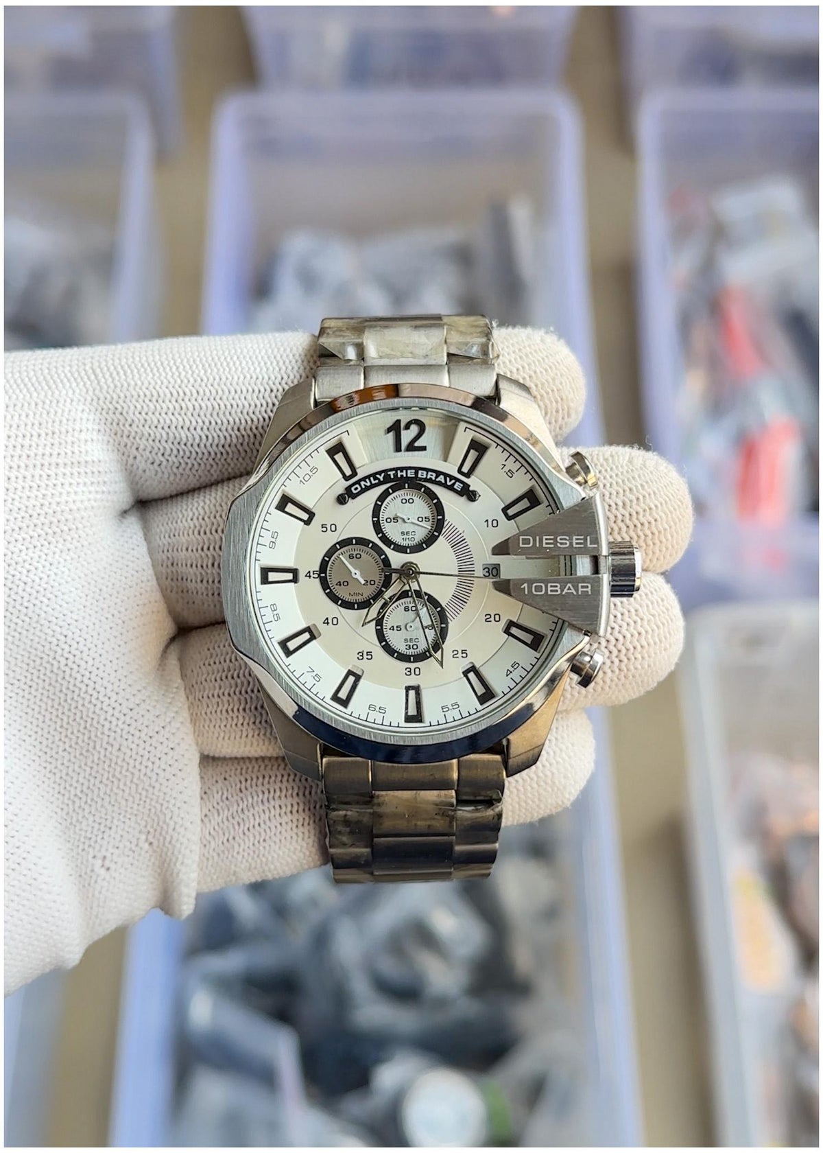Die.sel 10 bar only the brave Silver-White