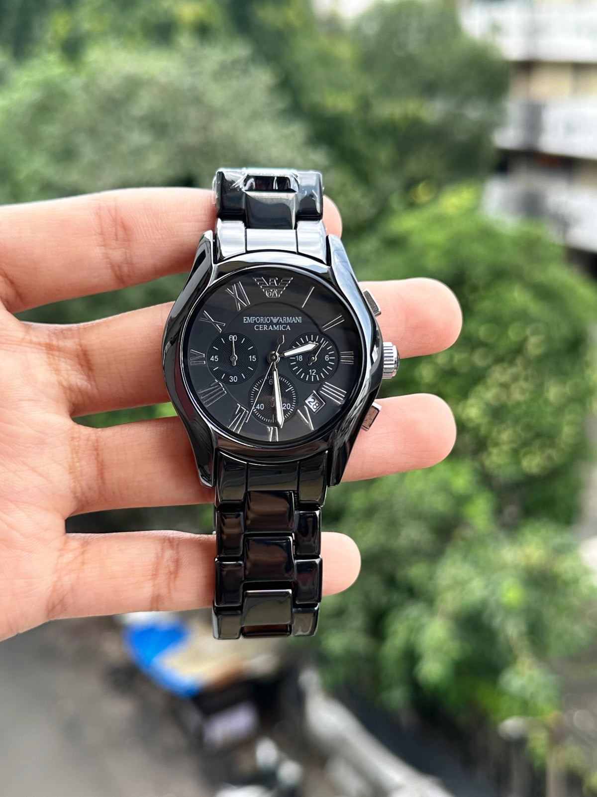 EM.PORIO ARMANI CERAMIC BLACK & SILVER COMBINATION