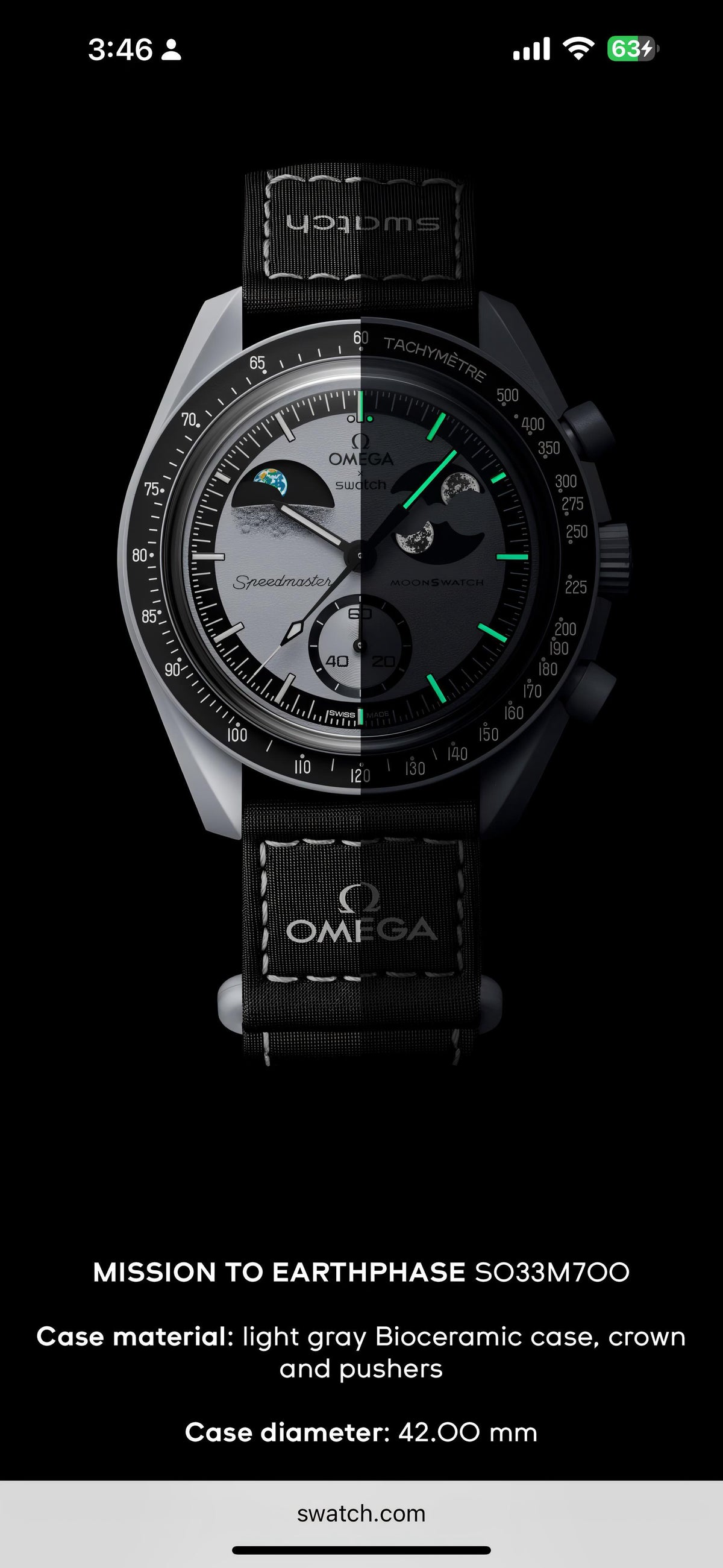 Om.ega Swatch Speedmaster Moonswatch - Mission to the EarthPhase
