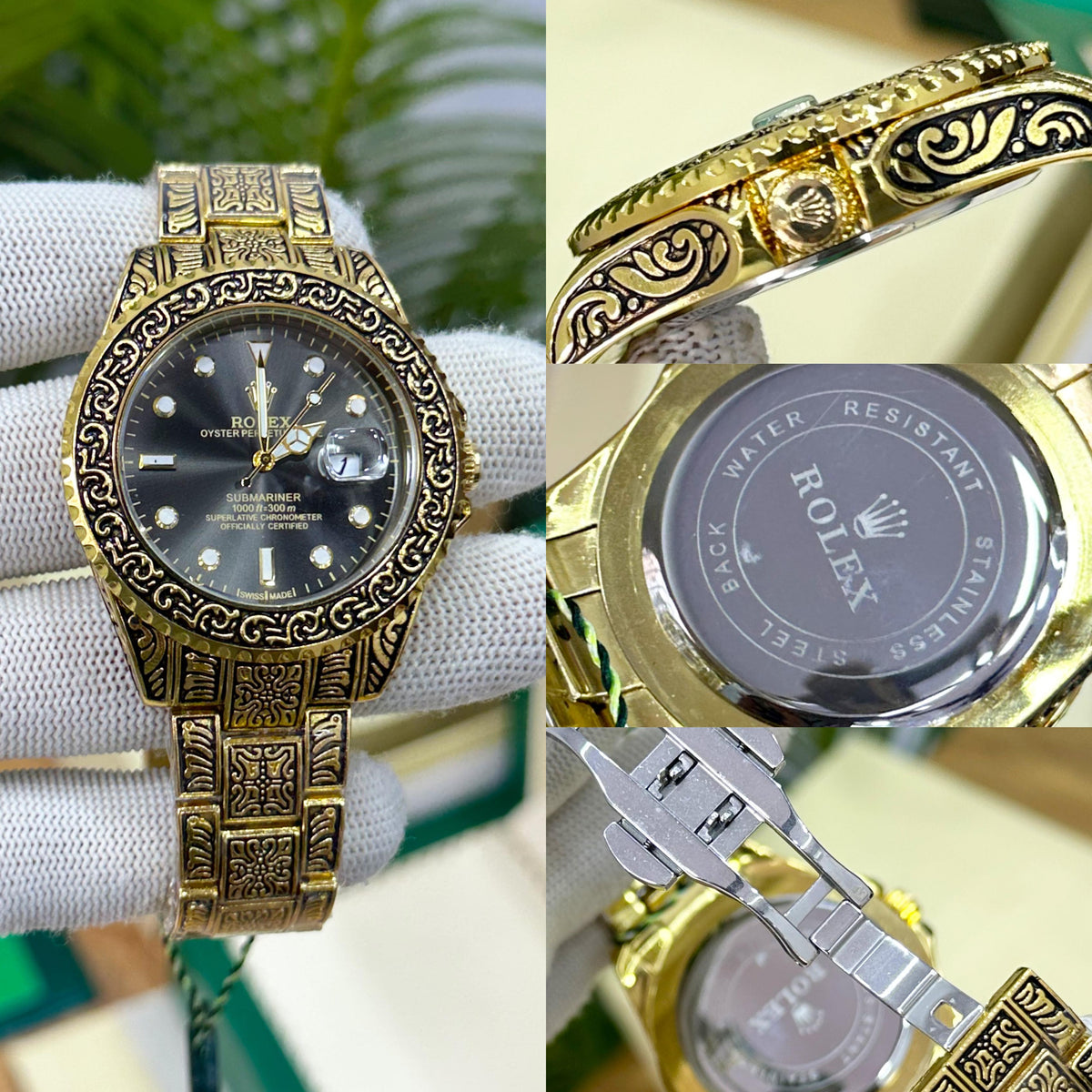 ROL.EX ALL ENGRAVED GOLD & BLACK COMBINATION
