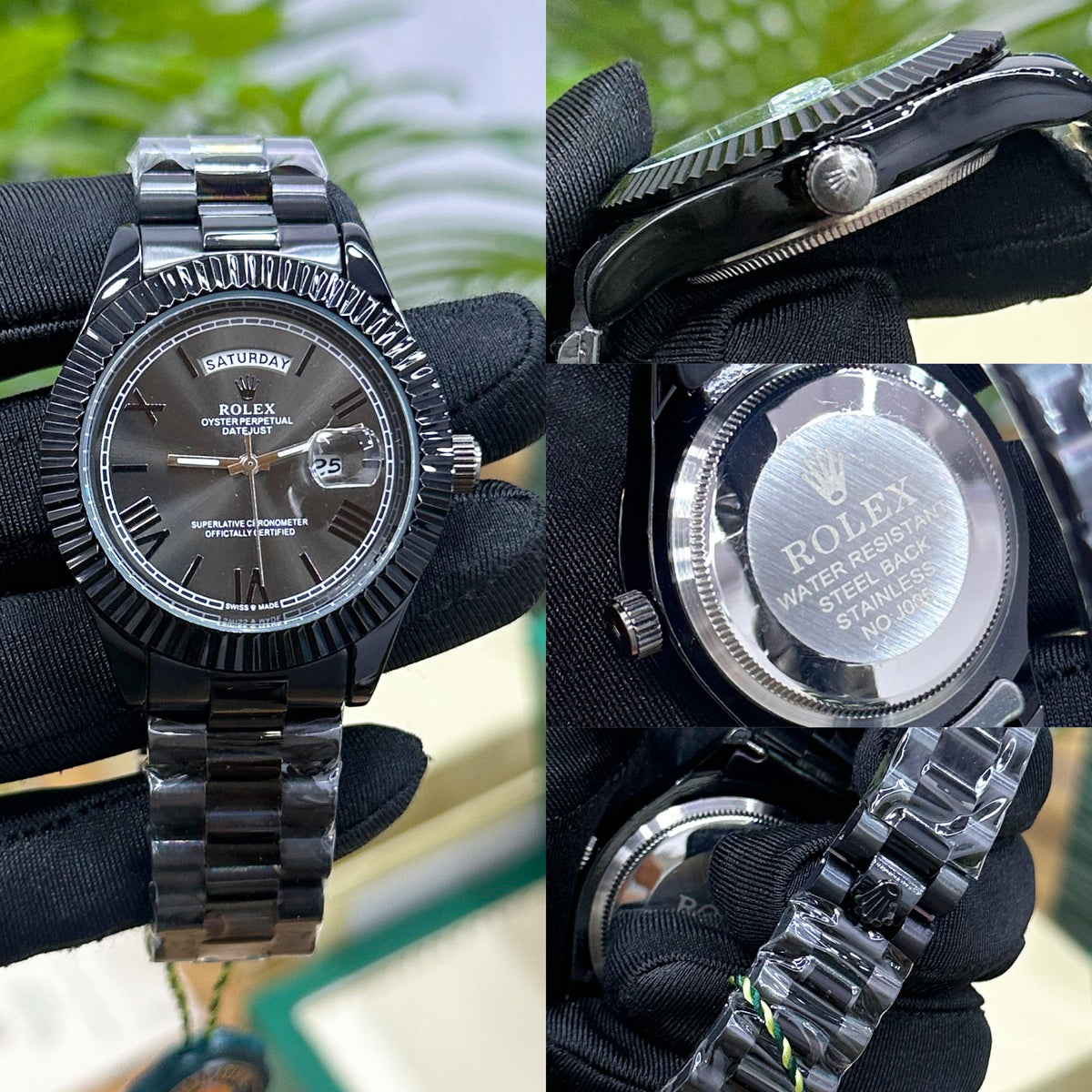ROL.EX DAY-DATE ALL BLACK ROMAN NUMBERICAL DIAL
