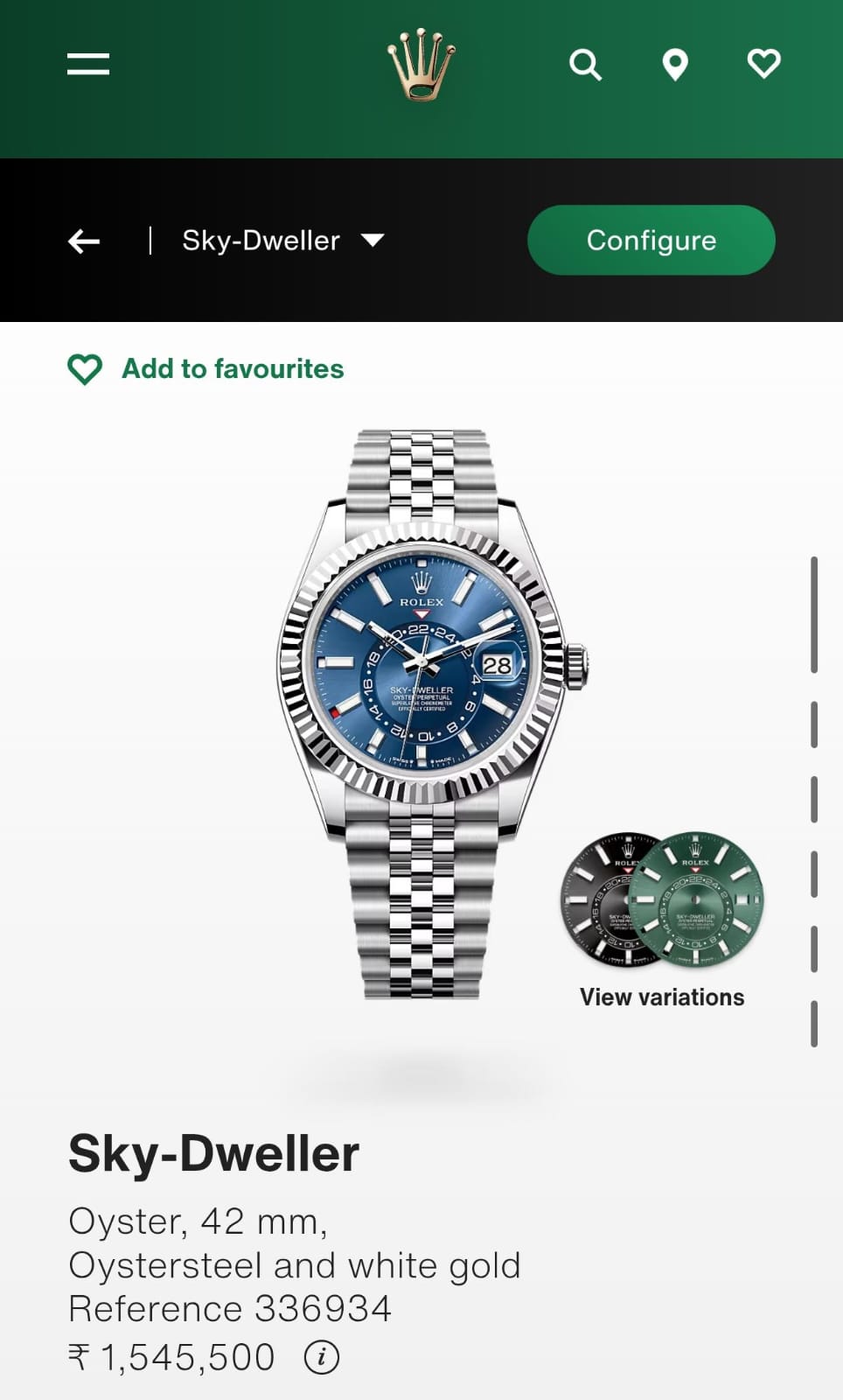 Rol.ex Oyster perpetual Sky Dweller